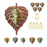 LOVENSPIRE Metal Leaf Ganesha Diwali Decor Wall Hanging for Home & Office Housewarming Return Gift Pooja Favor Ganesha Decorative Wall Hanging Showpiece Pack of 1/2/5/25 Pcs