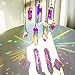 HDCRYSTALGIFTS Set 7 Crystal Sun Catcher Prisms, AB Colored Suncatcher Crystals Indoor Window Hanging Valentine's Day Gift Ornaments Rainbow Maker Prisms for Home Garden Decor