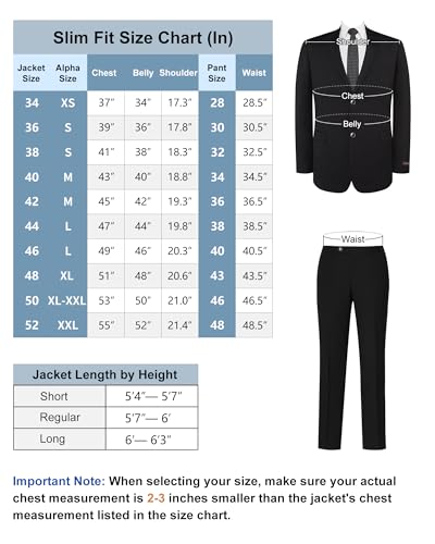 AMY ZHU Men's Suit Slim Fit 3 Piece – 2 Button Solid Blazer Vest & Dress Pants Set Suits for Men Prom Wedding & Business2
