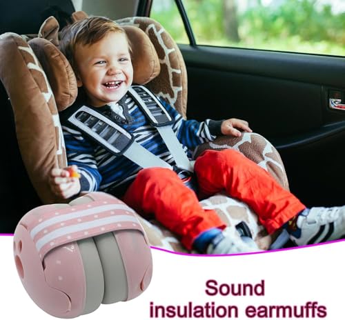Image of Baby Ear Protector for Flight, Pink Soft Headband Ear Muffs for Kids 0-36 Months, Noise Reducing Baby Ear Buds, Travel Essentials for Infants