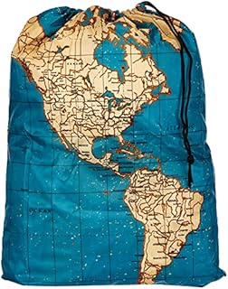 Kikkerland Travel-Size Laundry Bag, World Map