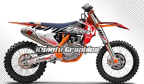 Kungfu Graphics Custom Decal Kit for 125 150 250 350 450 SX SXF SX-F XC XCF XC-F 2016 2017 2018 (2016 250sx 250xc 300xc is NOT included), Black White Red, Style 002
