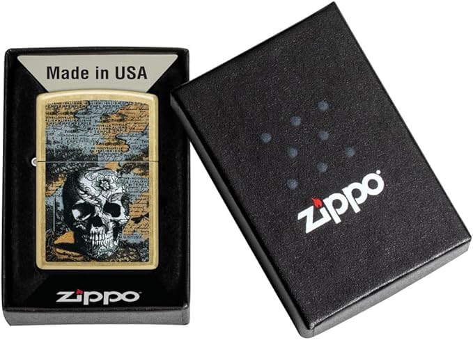 Encendedor Zippo personalizado diseño calavera floral miniatura 4