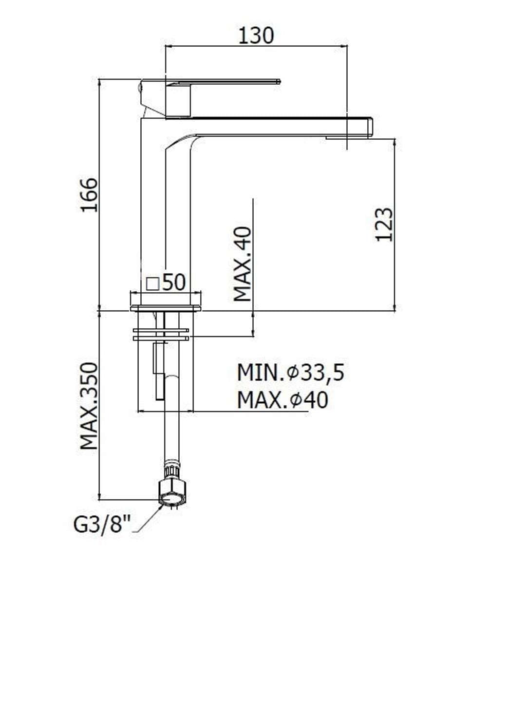 TA071CR Miscelatore lavabo senza scarico TANGO PAFFONI