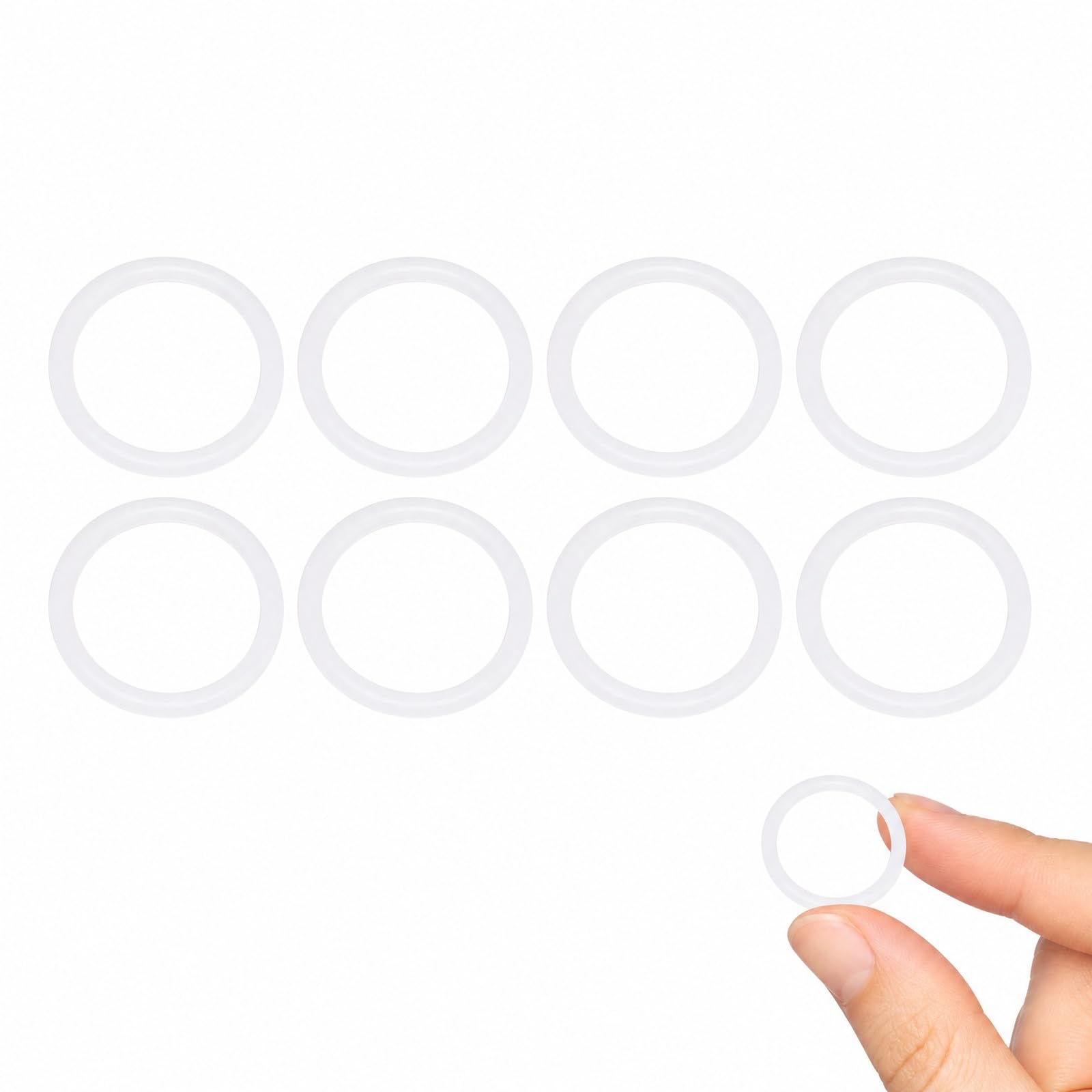 8 pcs food grade silicone o-ring replacement seal for 45mm&46mm copper water bottle caps, bpa-free leak proof reusable bottle gasket washers