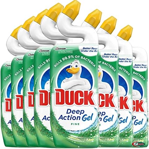 Toilet Duck 5 in 1 Pine Liquid Toilet Cleaner, Kills Bacteria & Removes Limescale, Disinfectant Bulk Buy of 8 Cover