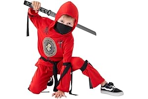 Naruto Outfit for Boys: Deluxe Red Ninja Costume with Weapon Ninja Sword,...
