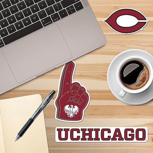 Image of University of Chicago 9ct Vinyl Large Deluxe Stickers Variety Pack - Laptop, Water Bottle, Scrapbooking, Tablet, Skateboard, Indoor /Outdoor - Set of 9