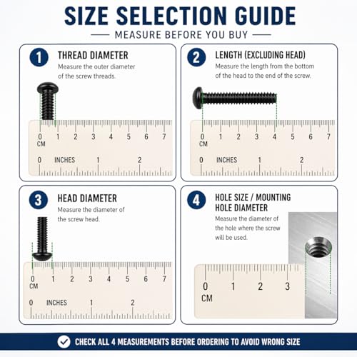 Image of By inchVP INDUSTRIES inch (Pcs-25) M6x50 mm Button Allen Flange Head Cap Screw Black Zinc Plated | High Tensile Hex Socket Round Head Bolt for Furniture, Woodworking & DIY Projects