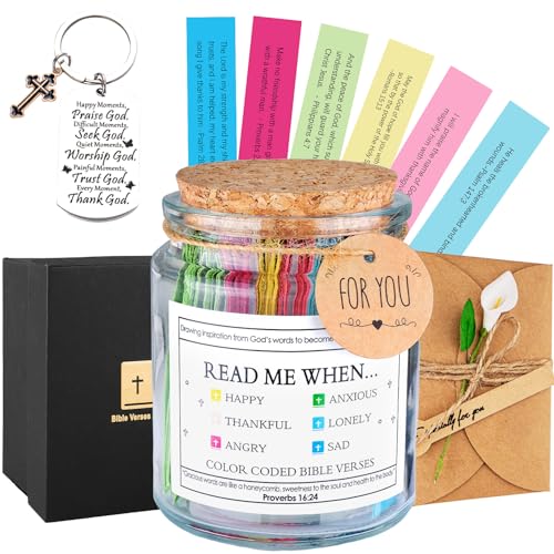Bible Verse Jar for Daily Encouragement with Keychain "Every Moment