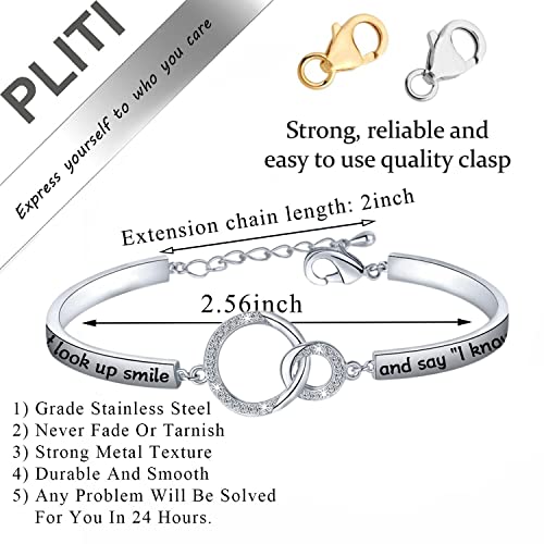 PLITI Sympathy Gift Memorial Jewelry In Memory Of Loved One Bangle Sometimes I Just Look Up Smile And Say I Know That Was You Remembrance Bracelet3