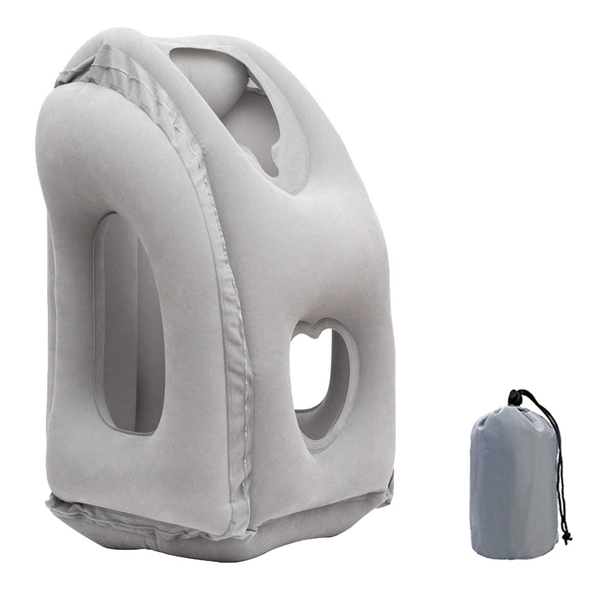 Travel Pillow Inflatable [UPGRADED] Portable Head Neck Rest Pillow for Airplane Ergonomic Design Flight Pillow for Office Napping Airline Traveling Bus Car Train Camping-Free Eye Mask&Earplug Included-image-7
