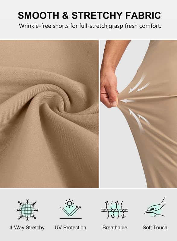 Soothfeel Men's Joggers with Zipper Pockets Golf Joggers Lightweight Sweatpants Athletic Workout Pants for Men Track 30" (Light Khaki, XL) - Image 5