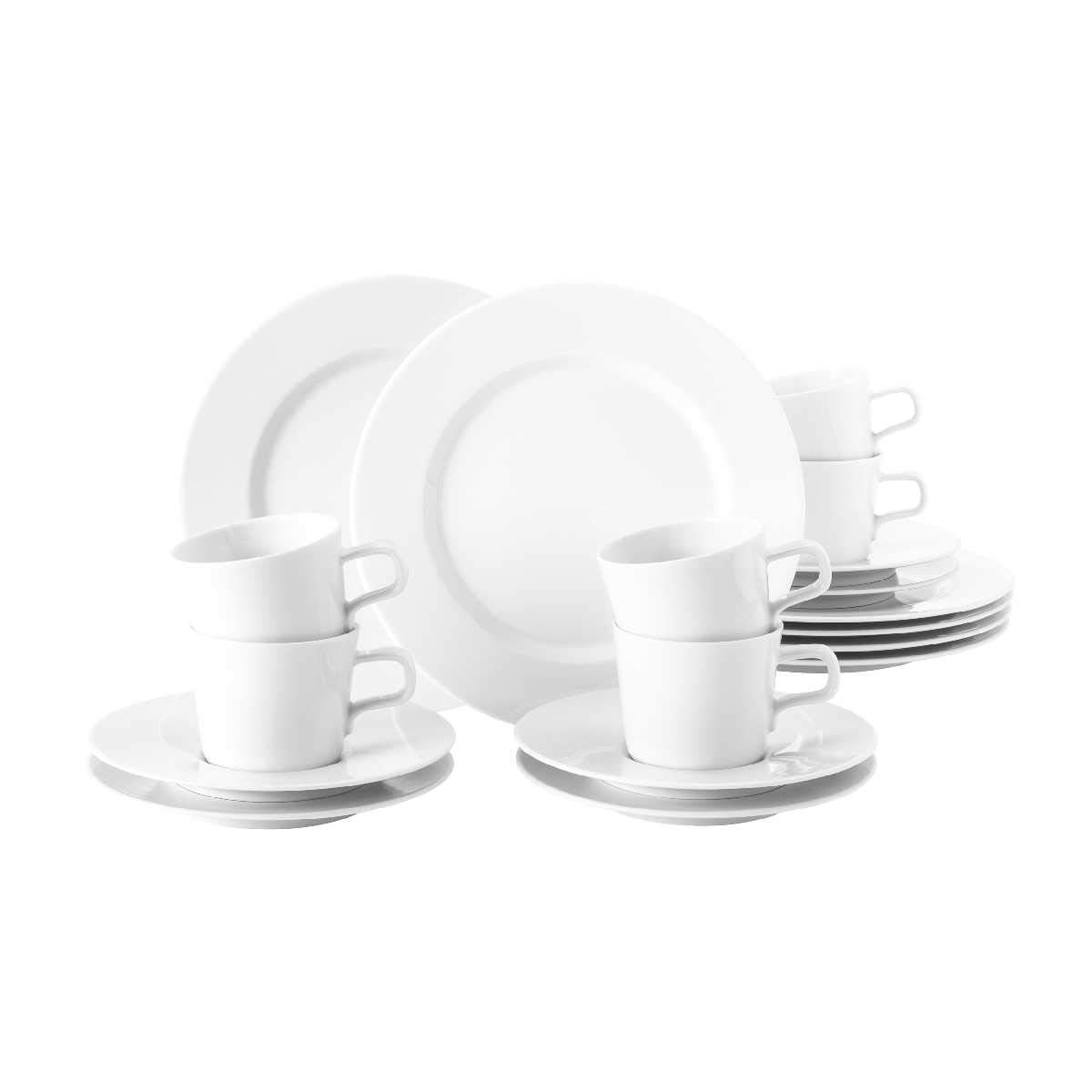 Seltmann Weiden 001.710911 No Limits biały serwis do kawy 18-częściowy, porcelana twarda