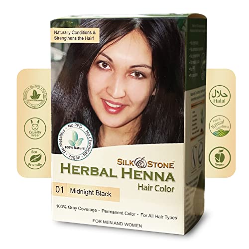 Tinte para cabello negro Herbal Henna 01 Midnight Black miniatura 2