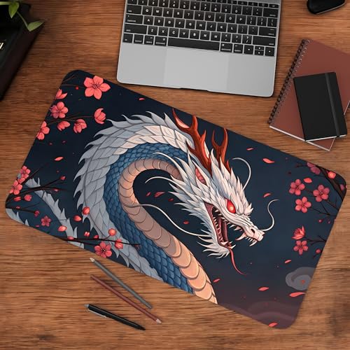 Image of Sakura Guardian Premium Desk Mat | Anti-Skid | Anti-Slip | 80 x 30 cm | Laptop Mat for Work from Home /Office /Gaming- Extended Mouse pad and Keyboard Desk mat