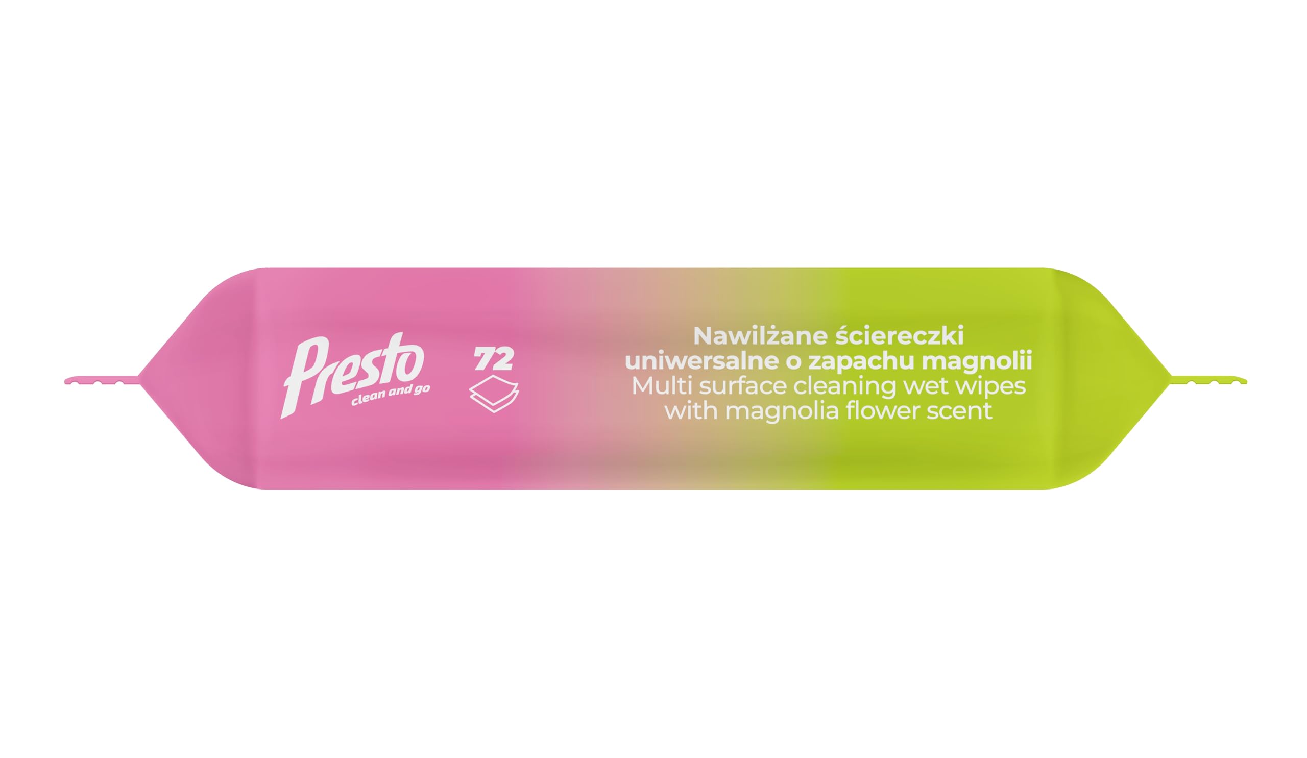 Presto Uniwersalne ściereczki do czyszczenia Magnolia – do gładkich powierzchni – szybkie i skuteczne czyszczenie – meble, terakota, panele, płytki – zapach kwiatów – 72 sztuki