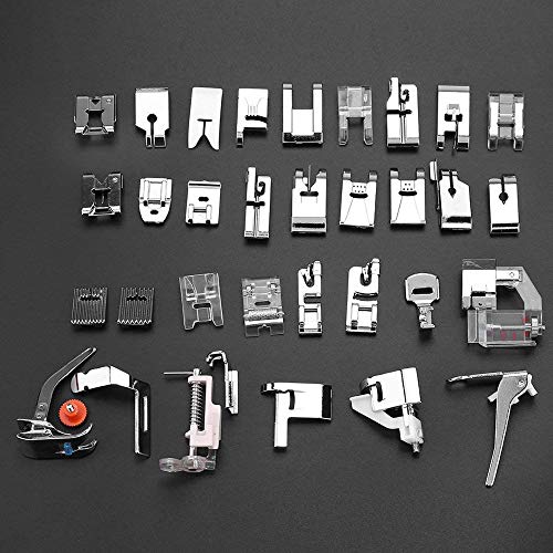 Sewing Machine Presser Foot Feet Kit Set,Fits For Brother, Baby Lock, Singer, Elna, Toyota, New Home, Simplicity, Janome, Kenmore, And White Low Shank Sewing Machine (32Pcs) #TOP3