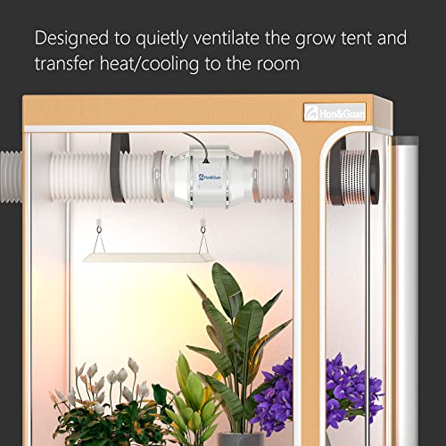 Hon&Guan 6 Inch Inline Duct Fan 312 Cfm, Ventilation Booster Fan For Home/Bathroom/Grow Tent/Kitchen, Hvac Exhaust Vent Blower, Low Noise. #TOP2