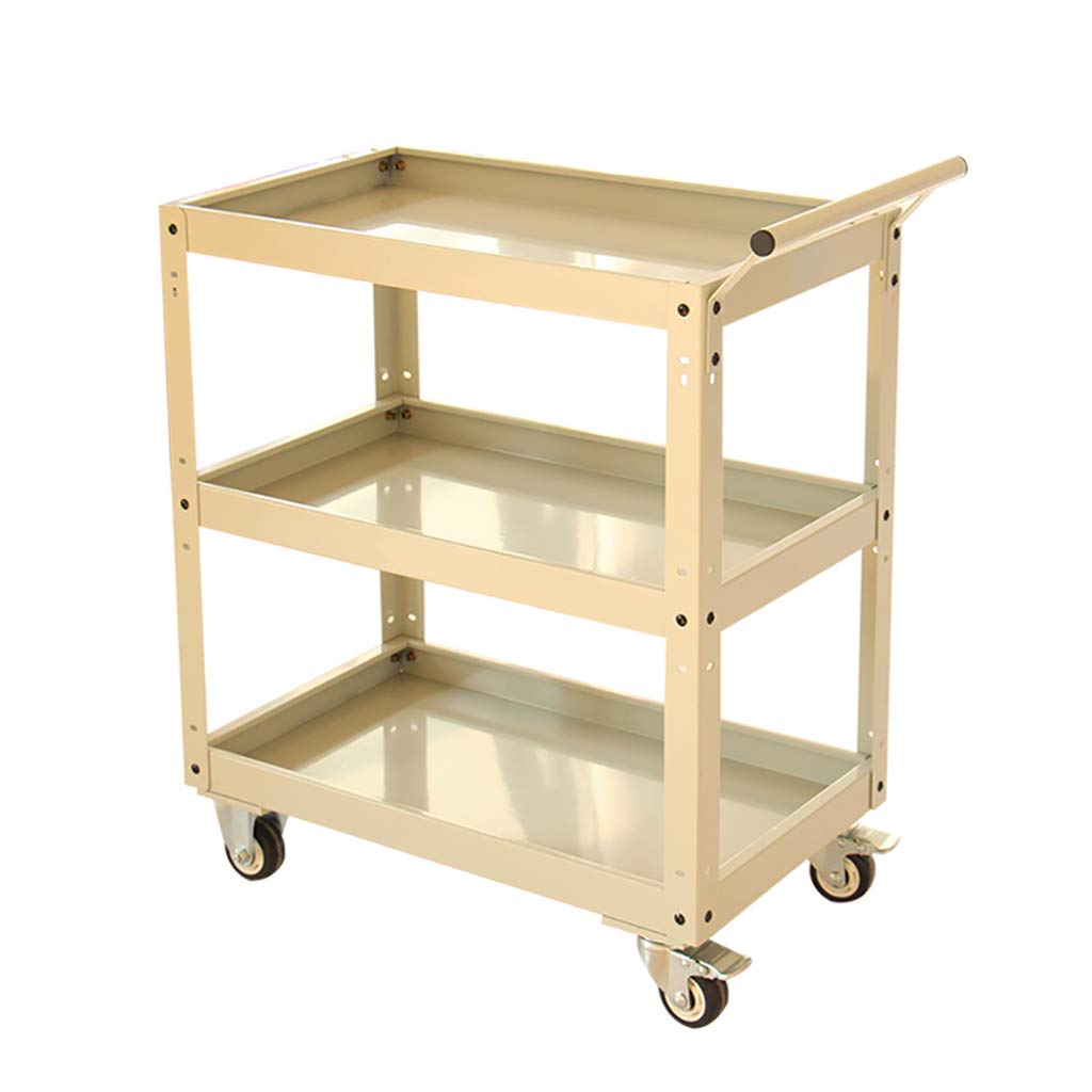 Buy Tool Trolley 3 Tier Service Carts Adjustable installation ing Shelf Heavy Duty Garage