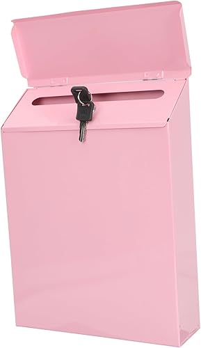 DOITOOL Buzón de correo con caja de seguridad, buzón de pared Buzón de oficina Accesorios de cubierta Soporte de correo de pared, buzón de