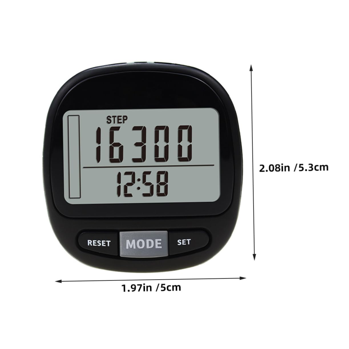 NAMOARLY Elegant Black Pedometer Counter Day Memory Clip for Walking Outdoor Step Counter Easy to Use for Fitness Tracking