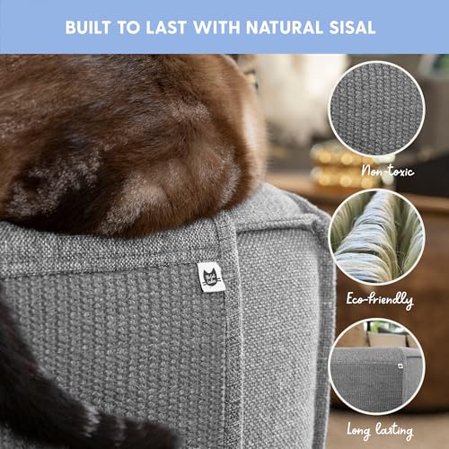 Image of The Cat Ladies Cat Scratch Furniture Protector Mat - Couch Protector from Claws - Anti Scratch Furniture Protectors from Cats Scratching - Sisal Scratcher Pad - Couch Cover Carpet - Grey