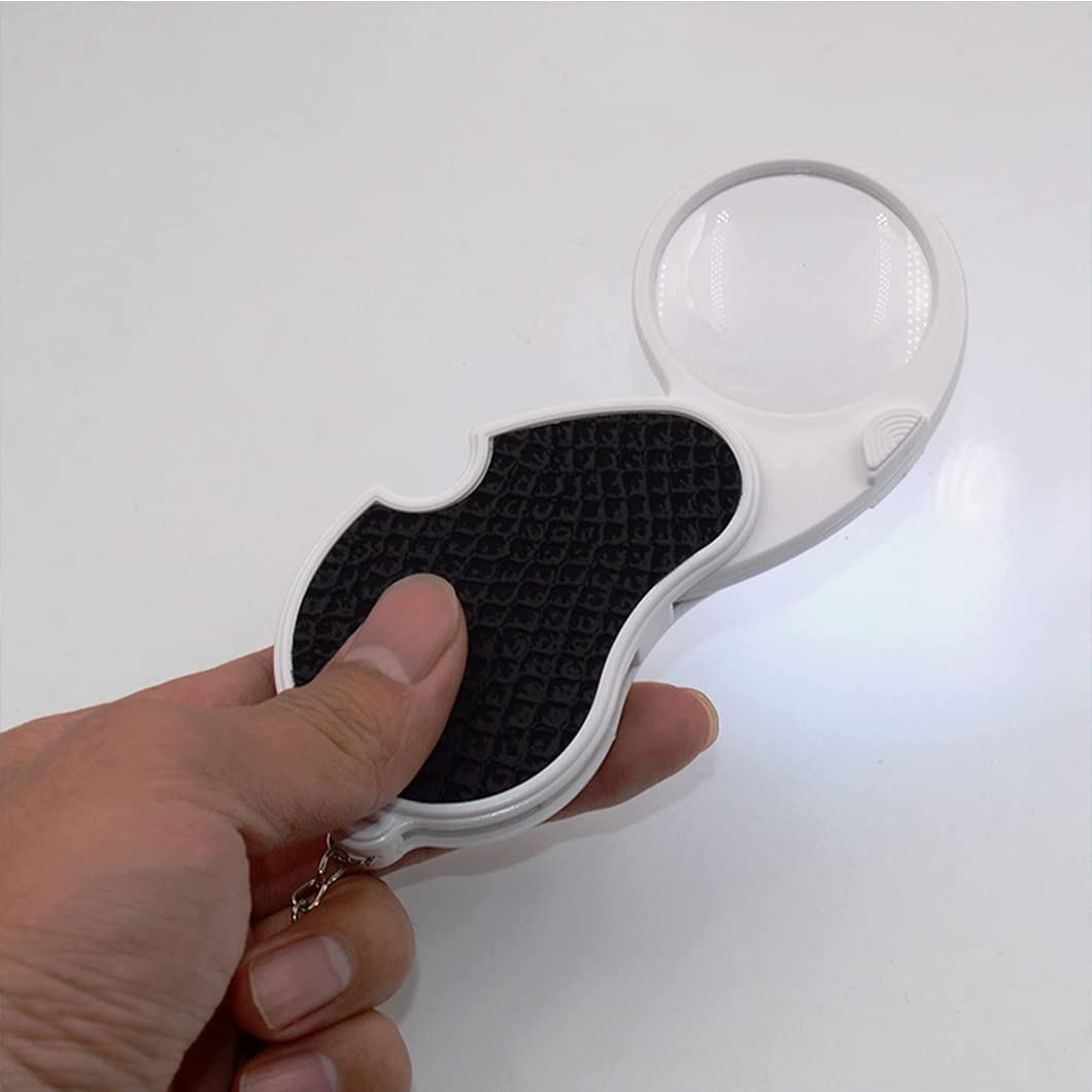 CanEve 2 PCS 40X Mini Lupa LED Lupa de Bolsillo Plegable con luz Lupa con protección giratoria for Lectura Joyeros Inspección Joyas Monedas Hobby TB Lupa (Color : B)
