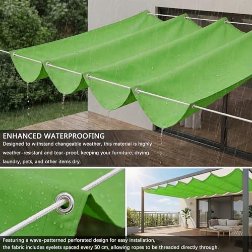 Toile ombrage exterieur haut de gamme imperméable avec œillets renforcés