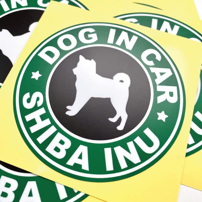 Amazon | 柴犬 黒柴 SHIBA スタバ 風 dog in car 車 ステッカー シール