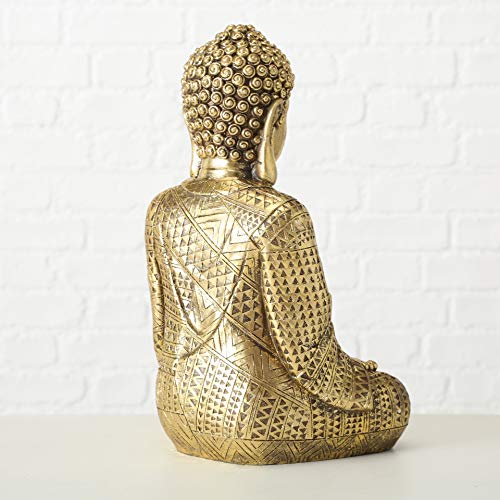Estatua de Buda Meditando de Resina Dorada 15.25 in miniatura 7
