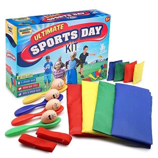KreativeKraft Juguetes de Jardin para Niños Carrera de Sacos Huevo y Cuchara Carreras 3 Patas Juegos de Fiesta para Niño Niña