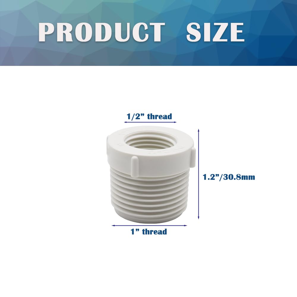 Snapklik.com : HayEastdor 10PCS 1 Inch Male Thread To 1/2 Inch Female ...