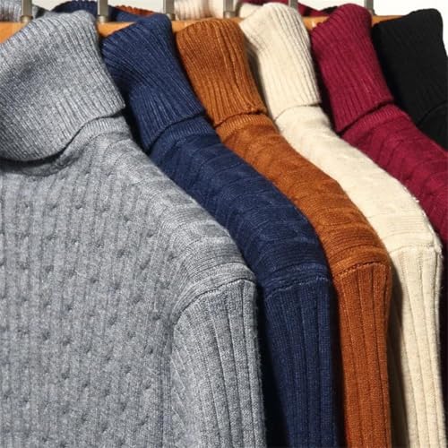Men's Turtleneck Knit Sweater Striped Casual Pullover Warm Long Sleeve Streetwear Jumper2