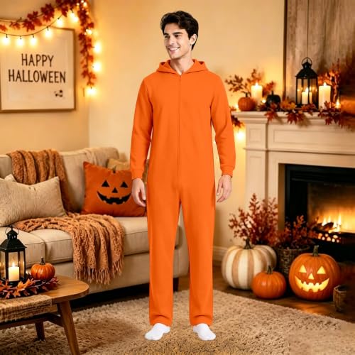 Adult Onesie Pajamas Halloween Zip Up Hooded Couple Pajama Costumes - image 3