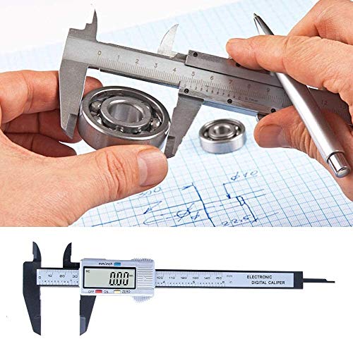 Vernier caliper digital de plástico blanco para medir diámetros con cambio de mm a pulgadas integrado 3