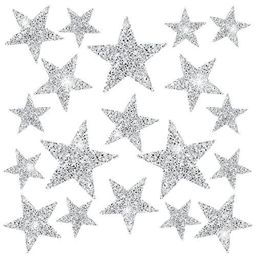 Benbo 12 Pieces Star Shape Rhinestone Patches Applique Iron On Patches Glitter Rhinestone Shiny Star Patches Appliques Glitter Repair Patch For Clothing Jeans Repair Decoration (3 Sizes) #TOP25