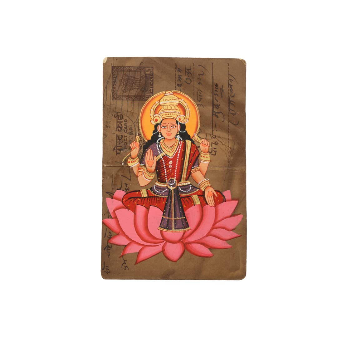 THIRD EYE CRYSTALS Hindu Idol Cute Mini Postcards Collectible Cards Wall Posters Laxmi Photo Small Pictures Antique Items Indian Accessories Decorative Poster