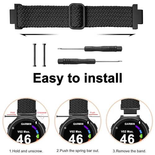 Correa trenzada de nylon compatible con Garmin Forerunner 235 miniatura 5