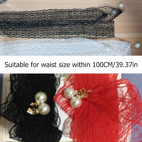 3 Pack Women Bohemian Style Belt Tie Skinny Boho Lace Belt with Pearl Pendant Waist Belt for Women's Summer Dresses Floral Lace Casual Beach Maxi Dress Spaghetti Strap Cocktail Dresses2