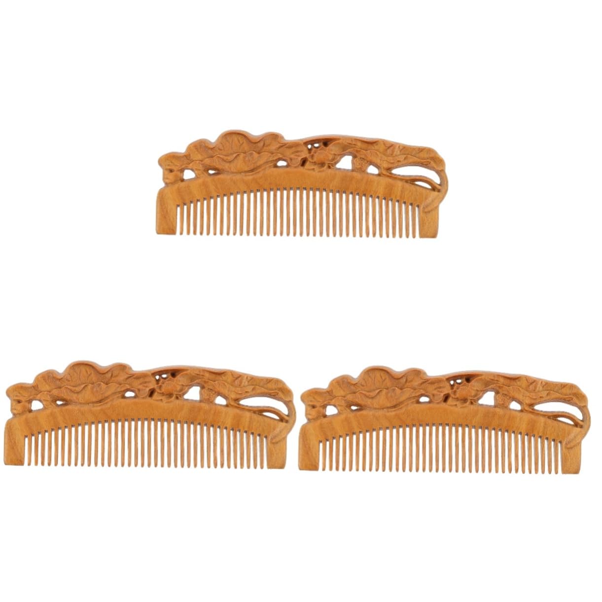 FOMIYES 3pièces Peigne Bois De Santal à Dents Larges Peigne Démêlant Ergonomique Pour Types De Cheveux Pour Cheveux Longs Et Épais