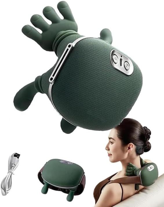 Bionic - Masajeador térmico portátil, masajeador shiatsu de cuello y espalda, masajeador de manos reales, con calor, masaje eléctrico Shiatsu de