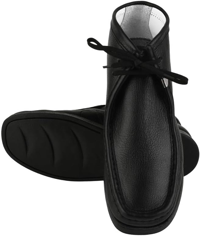 LIBERTYZENO Mens Moccasin Toe Desert Boots Genuine Leather Adults Lace Up Casual Chukka Boot Shoes for Christmas - Image 3