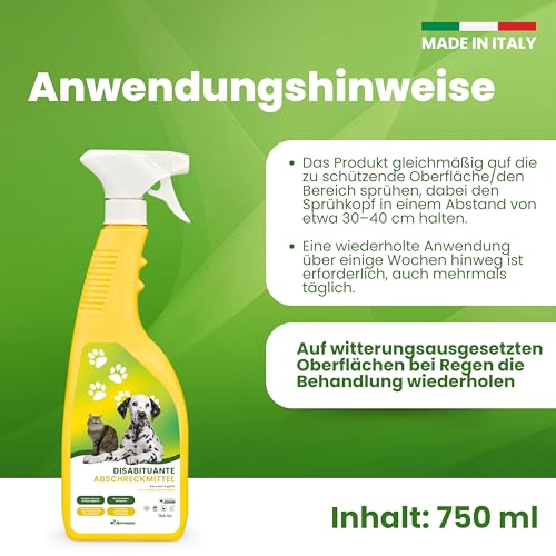 Dermazoo Katzenabwehrspray & Hundeschreck 750ml, Anti-Urin-Spray für Hunde & Katze, Katzenabwehr für Garten und Wohnung, Anti Kratz Spray Katzen, Fernhaltespray Möbel & Outdoor Katzenschreck