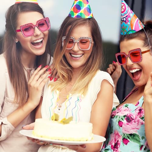 SUNOVELTIES Women Sparkling Crystal Sunglasses Oversized Square Diamond Thick Frame Glasses Funky Big Cool Eyeswear4