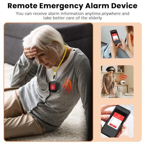 Wireless Caregiver Seniors Pager Alarm, Personal Alarms for Elderly WiFi Wireless Caregiver Pager Call Button - Image 3