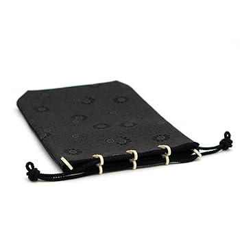 極美品✨未使用級　印傳屋　合切袋（大）　信玄袋　巾着　小桜柄　鹿革　濃紺　赤 Amazon | [印傳屋] 印伝 合切袋 巾着袋 マチ付 正絹紐 鹿革 黒地