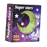 GARVALON 装飾用3dステッカー 100枚 2cm 星 100枚 3cm 星 1枚 8cm 月 蛍光星 月 ウォールデ ホームデコレーション用