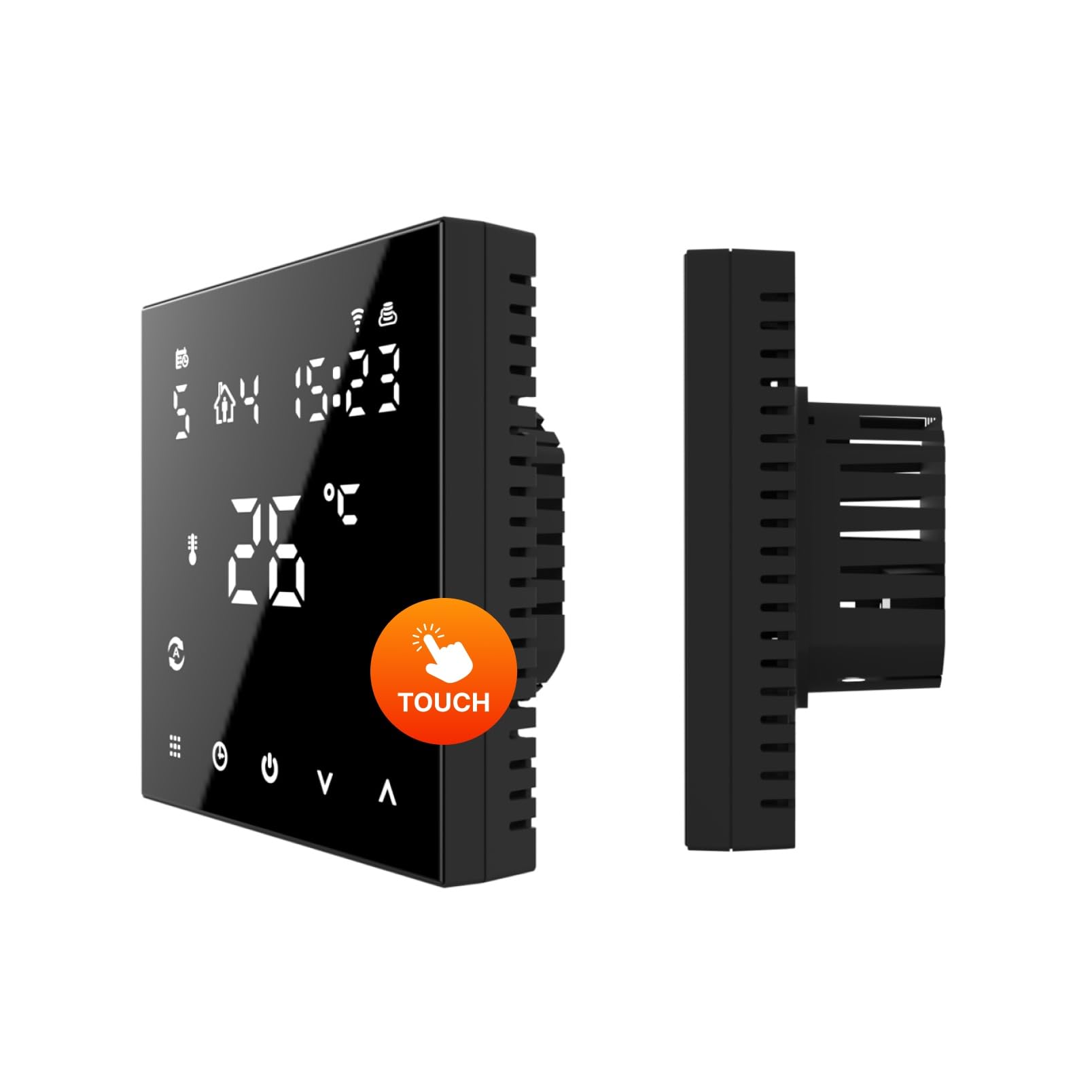 Calefacción eléctrica por suelo radiante para baldosas: WARMON Classic 150 W/m², incluye termostato digital TS 300 Series, termostato: TS 300 Non WiFi negro, tamaño de la alfombra: 8 m²