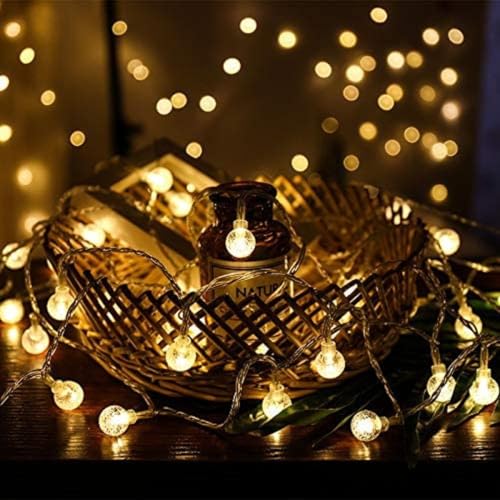 Image of K D Led Crystal Ball Lights for Decorations - 3.5m, 14LED Diwali Lights for Decoration for Home, Series Light for Decorations, Crystal Globe String Led Light for Home Decoration